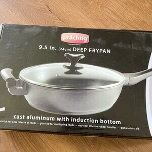 Prächtig 9.5” Deep Fry Pan with Glass Lid – Nonstick Aluminum